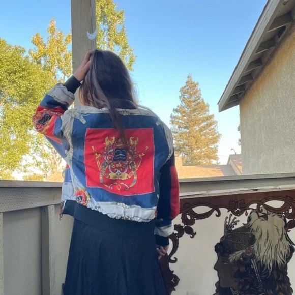 Vintage 80' Silk Bomber Jacket Size Small - Picture 6 of 7